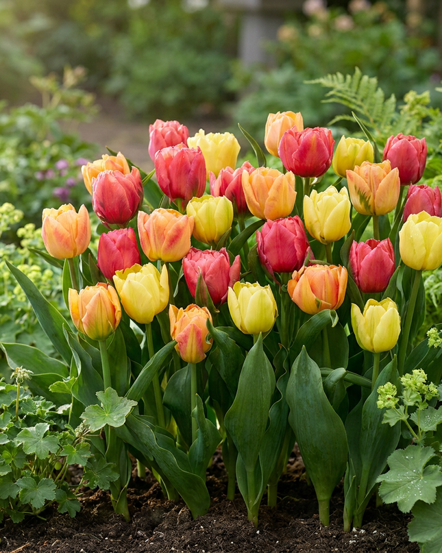 96x Tulipa Symbiosa mix - Mezcla de tulipanes Symbiosa - Variados - Floración primaveral - Calibre del bulbo 11/12