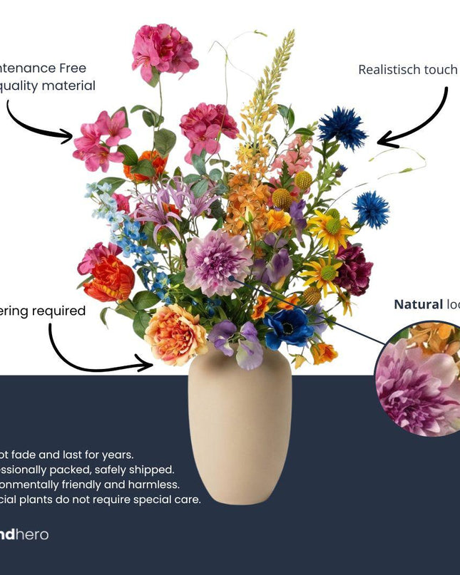 Artificial flowers - bouquet Summer Harmony Deluxe - 19 stems - ↑ 100 cm - Silk flowers