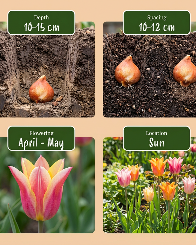 48x Tulipa Ballade mix - Lelievormige tulp Ballade mix - Diversen - Voorjaarsbloeier - Bolmaat 11/12