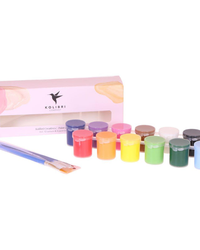 Kolibri Creatives | Verfpakket voor het schilderen van 4 bloempotten + orchideeën | voor 4 personen | Beginnende artiest