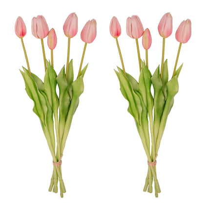 Kunst Tulpen Roze - 10 stuks - 'Real Touch' - 42 cm