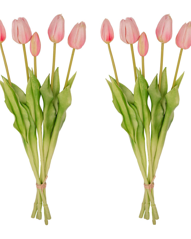 Kunst Tulpen Roze - 10 stuks - 'Real Touch' - 42 cm