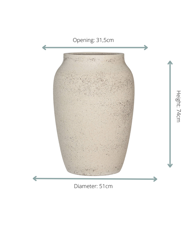 Pot Hera Chalk White - L D51 x H74