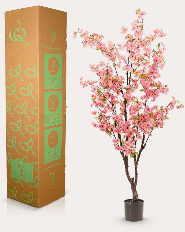 Kunstplant - Prunus - Kersenbloesem - Roze - ↕ 175cm