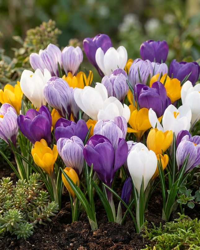 240x Crocus Large Flowering Mix - Mezcla de azafranes de flores grandes - Variados - Floración primaveral - Calibre del bulbo 7/8