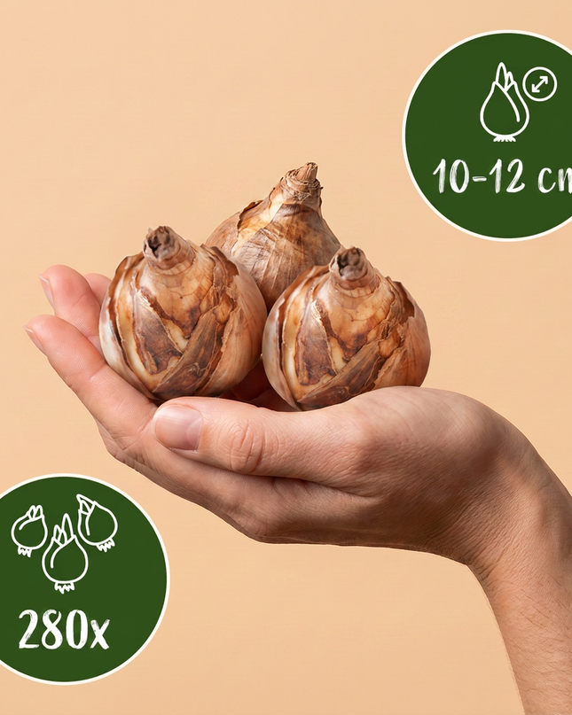 280x Bulbo de jardín soleado - Bulbo para jardín soleado - Variados - Floración estival - Calibre del bulbo 10/12