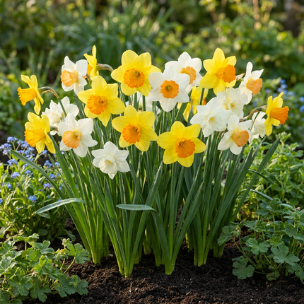 30x Narcissus large Cupped mix - Large-flowered daffodil mix - Yellow and White - Spring bloomer - Bulb size 12/14