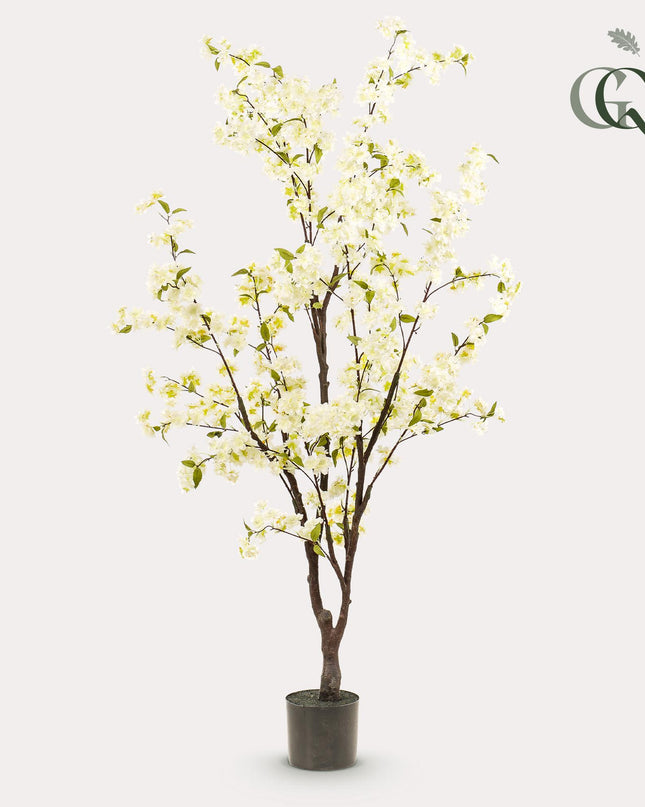 Kunstplant - Prunus - Kersenbloesem - Wit - ↕ 175cm