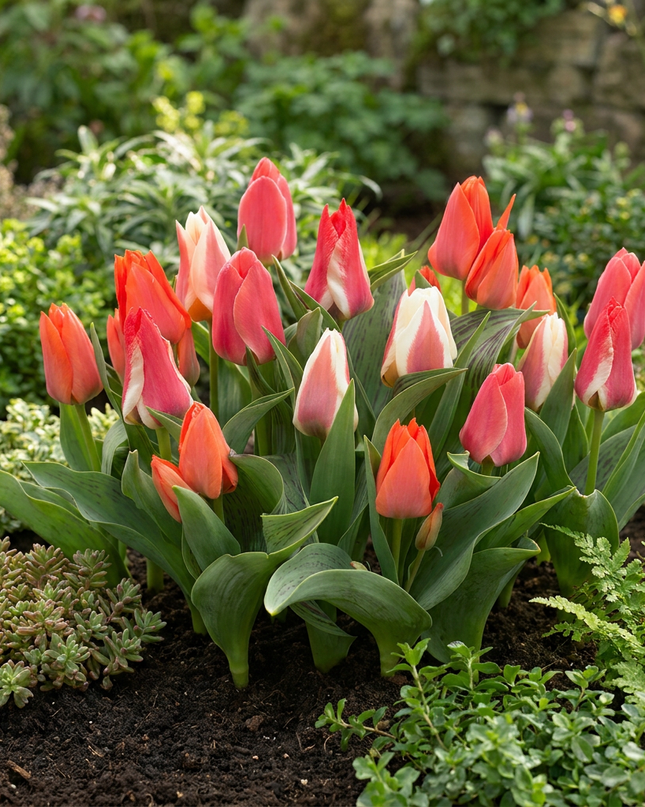 320x Tulipa Greigii mix - Mélange de tulipes Greigii - Divers - Floraison printanière - Calibre du bulbe 11/14