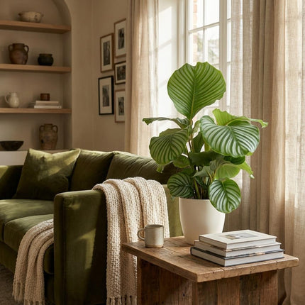 Calathea Orbifolia + maceta con tierra - 65cm - Ø21