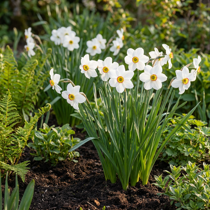 240x Narcissus Recurvus - White pheasant's eye - White - Spring-flowering - Bulb size 10/12
