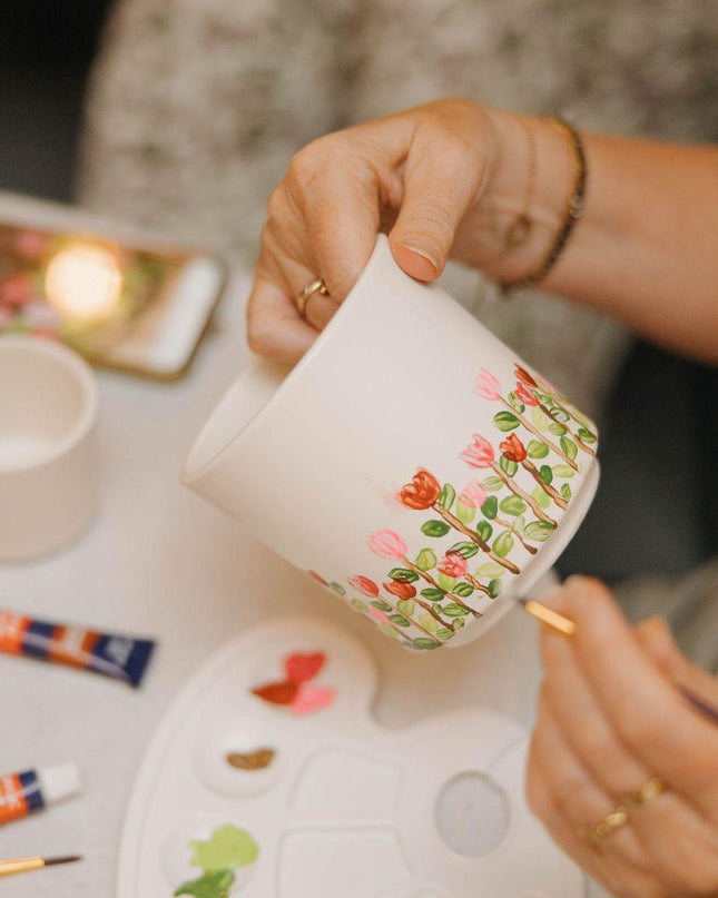 Kolibri Creatives | Verfpakket voor het schilderen van 4 bloempotten + orchideeën | voor 4 personen | Beginnende artiest