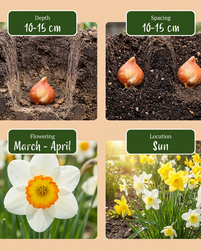 320x Narcissus mix - Narcissen mix - Diversen - Voorjaarsbloeier - Bolmaat 10/12