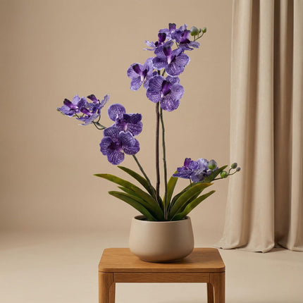 Pianta artificiale Orchidea viola in vaso - 60 cm