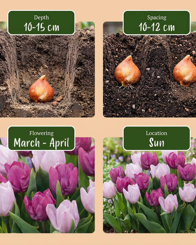160x Tulipa Prince Mix – Tulpe Prince Mix – Verschiedene – Frühjahrsblüher – Zwiebelgröße 11/16