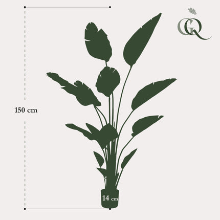 Kunstplant - Strelitzia Nicolai - Paradijsvogelbloem - ↕ 150 cm