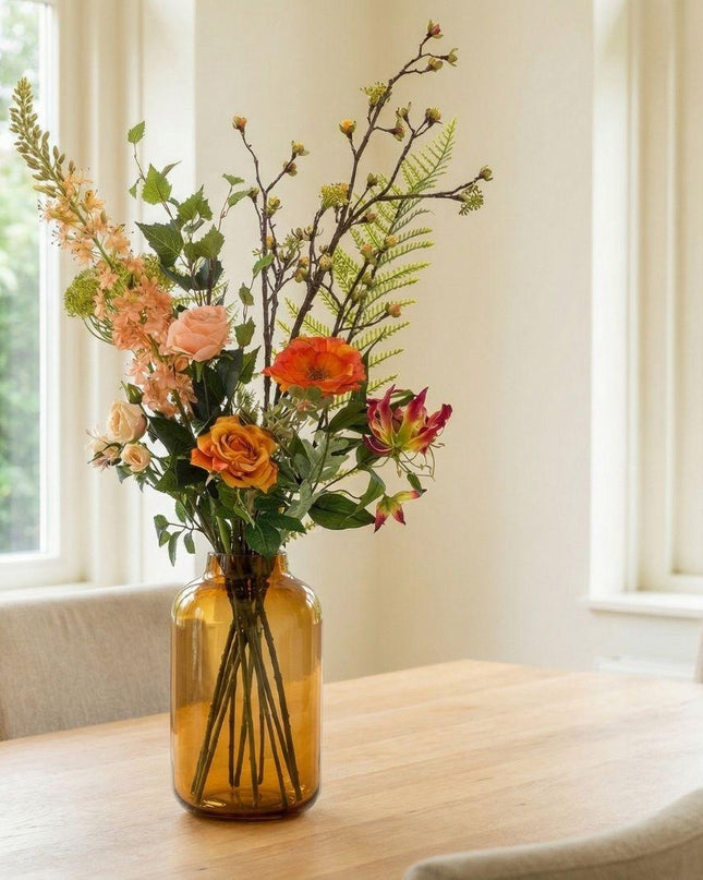 Artificial flowers - bouquet Soft Amber Deluxe - 12 stems - ↑ 105 cm