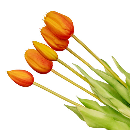 Kunst Tulpen Oranje - 10 stuks - 'Real Touch' - 42 cm
