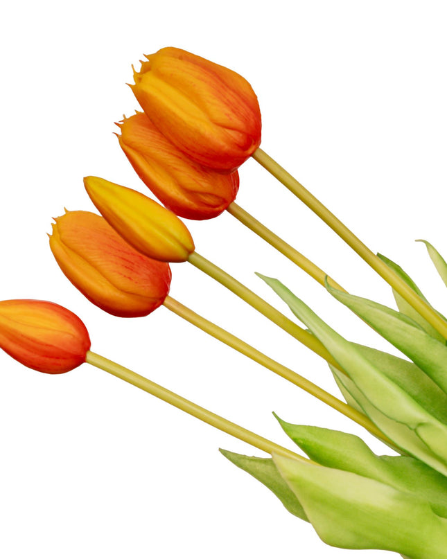 Kunst Tulpen Oranje - 10 stuks - 'Real Touch' - 42 cm