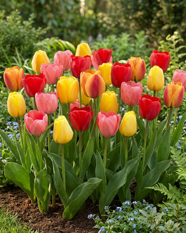 120x Tulipa Darwin-Hybride-Mix – Darwin-Tulpen-Mix – Verschiedene – Frühjahrsblüher – Zwiebelgröße 11/12