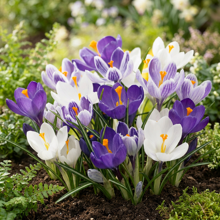 240x Crocus Blue - White - Crocus - Blue and White - Naturalizing bulb - Bulb size 7/8
