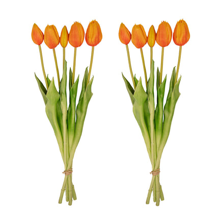 Kunst Tulpen Oranje - 10 stuks - 'Real Touch' - 42 cm