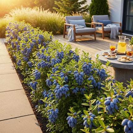 Honeyberry Fruit Plants - 6 Plants - Lonicera caerulea Kamtschatica - Hardy in Winter - Pot 9 cm - Blue Berry