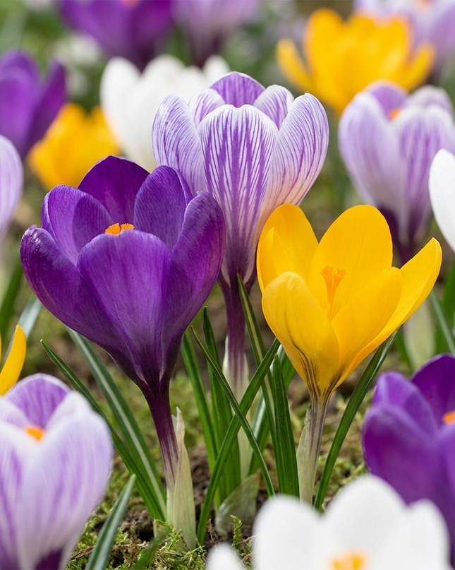 240x Crocus Large Flowering Mix - Mezcla de azafranes de flores grandes - Variados - Floración primaveral - Calibre del bulbo 7/8