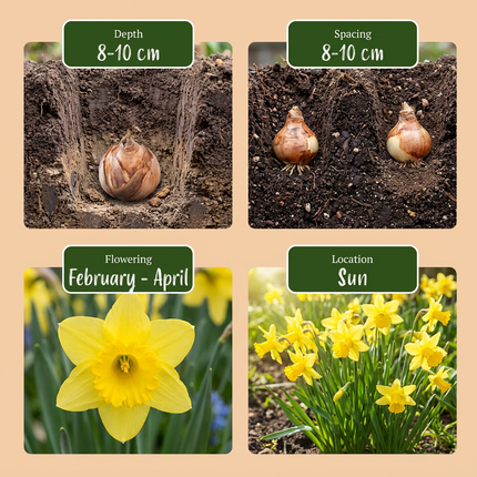 100x Narcissus Tete-A-Tete – Miniatur-Narzisse – Gelb – Frühjahrsblüher – Zwiebelgröße 10/11