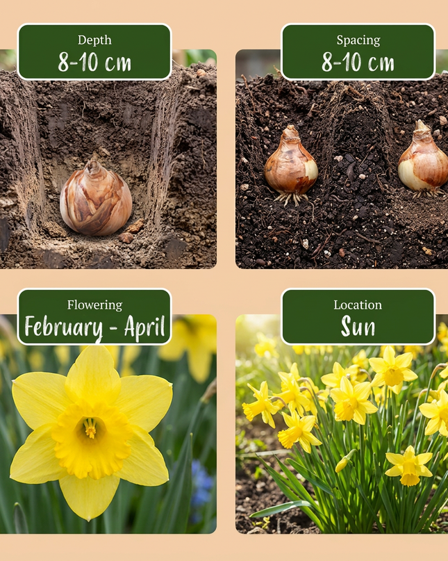 100x Narcissus Tete-A-Tete – Miniatur-Narzisse – Gelb – Frühjahrsblüher – Zwiebelgröße 10/11