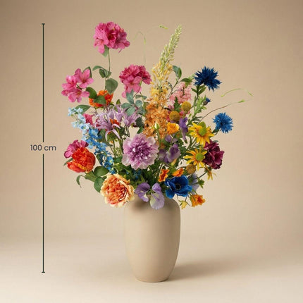 Flores artificiales - ramo Armonía de Verano Deluxe - 19 tallos - ↑ 100 cm - Flores de seda
