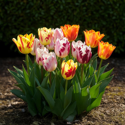 Bloembollen - Tulp Flaming Beauty mix - Diversen Kleuren - 15 stuks - Bolmaat 11/12 - XXL Pack