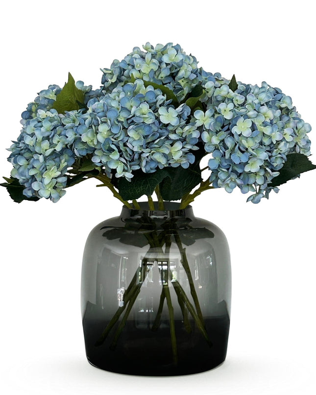 Kunstbloemen Hydrangea Blue - 8 stuks - 52 cm