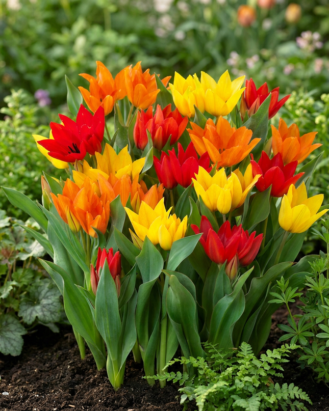 50x Tulipa Praestans Mix - Mezcla de Tulipa Praestans - Varios - Floración primaveral - Calibre del bulbo 8/9