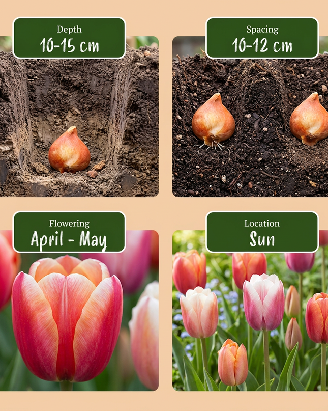 120x Tulipa Glowing with pride – Tulpe Glowing with Pride – Verschiedene – Frühjahrsblüher – Zwiebelgröße 11/12