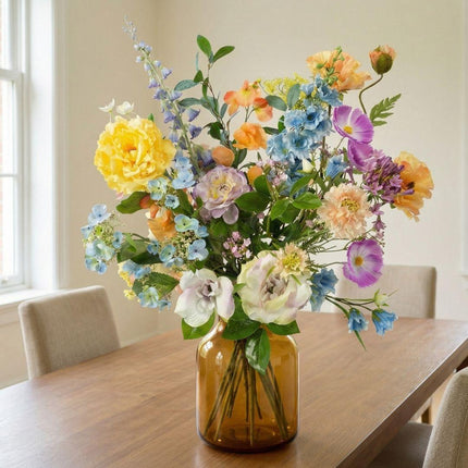 Flores artificiales - ramo Serenidad de Primavera Deluxe - 18 tallos - ↑ 85 cm