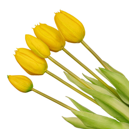 Kunst Tulpen Geel - 10 stuks - 'Real Touch' - 42 cm