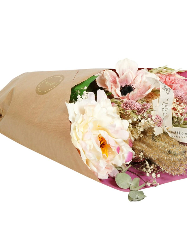 Droogbloemen & Zijde - Dried & Silk Peony Love - ↕55cm