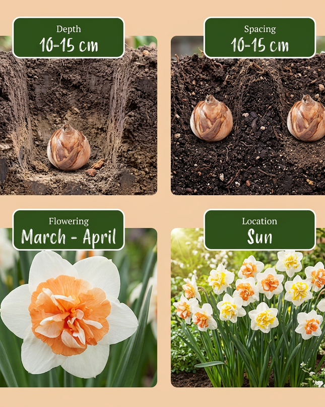 40x Narcis Macaron Bloss - Narcissus Macaron Bloss - Wit en Geel - Voorjaarsbloeier - Bolmaat 12/14