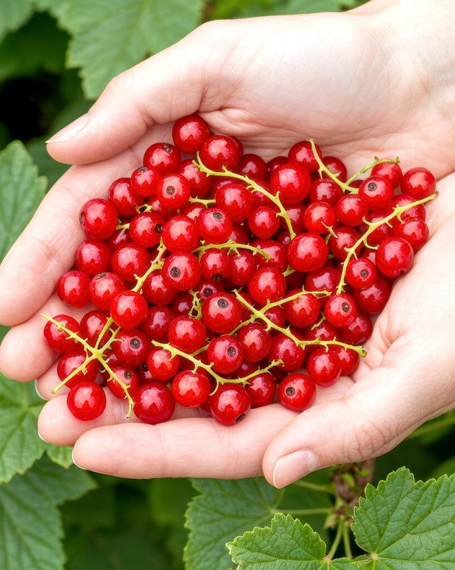 Red Currant Fruit Plants - 6 Plants - Ribes rubrum Jonkheer van Tets - Hardy in Winter - Pot 9 cm