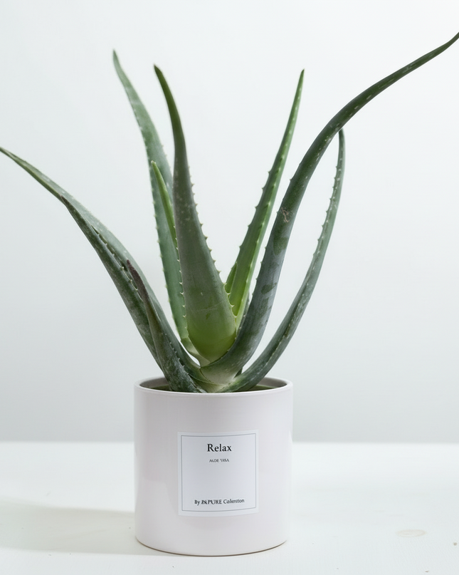 Aloe Vera Gift "Relax" met wenskaart - Ø12cm - ↕40cm