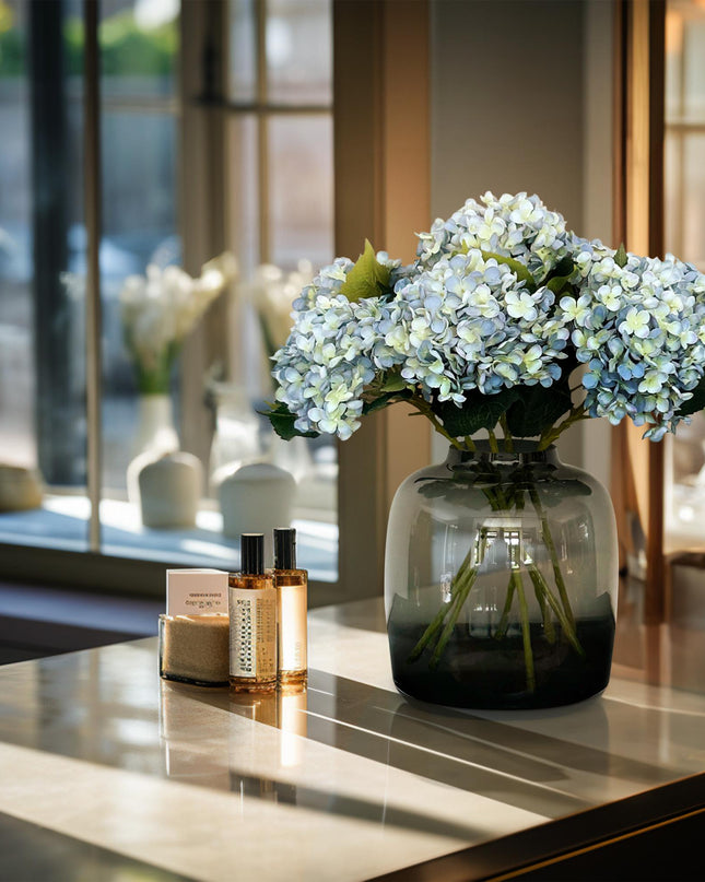 Kunstbloemen Solo - Blue - Hydrangea Flower - x 8 - 52 cm