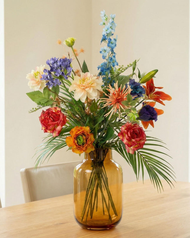 Artificial Flower Bouquet “Colorful Bloom Deluxe” – Real Touch – 70 cm – 18 Stems