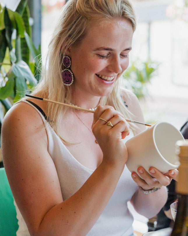 Kolibri Creatives | Verfpakket voor het schilderen van 4 bloempotten + orchideeën | voor 4 personen | Beginnende artiest