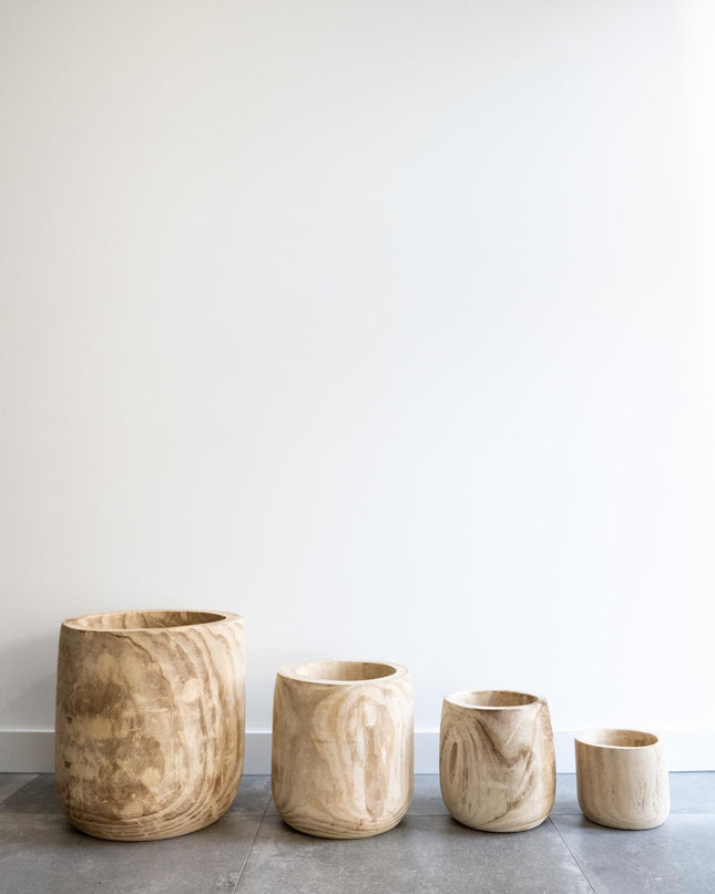 Pot Hout lichtbruin M - H25 W23