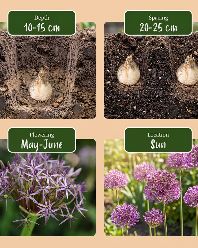 120x Allium Christophii – Sternkugel-Lauch – Violett – Sommerblüher – Zwiebelgröße 10/12