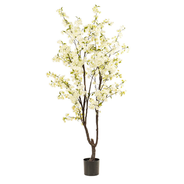 Kunstplant - Prunus - Kersenbloesem - Wit - ↕ 210cm