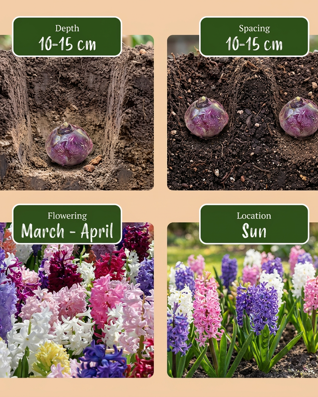 20x mezcla de Hyacinthus - mezcla de jacintos - Varios - Floración primaveral - Calibre del bulbo 14/15