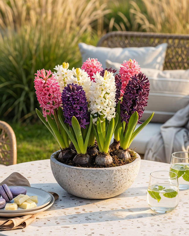 Bloembollen - Hyacinth Pastel mix - Diversen Pastel Kleuren - 10 stuks - Bolmaat 14/15 - XXL Pack