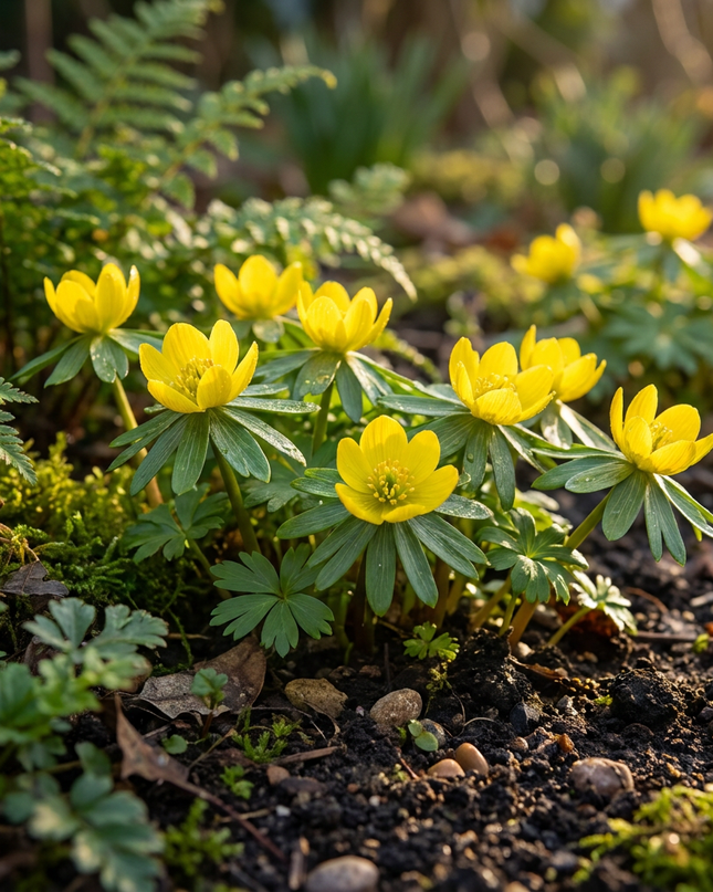 200x Eranthis Cilicica – Kilikischer Winterling – Gelb – Frühjahrsblüher – Zwiebelgröße 4/5